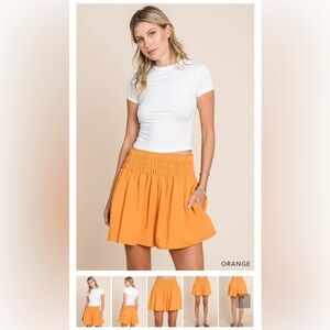 NWT Cotton Bleu wide leg elastic smocked waist shorts